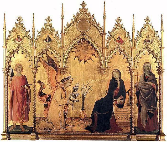Simone Martini The Annunciation with St. Margaret and St. Asano, oil painting image